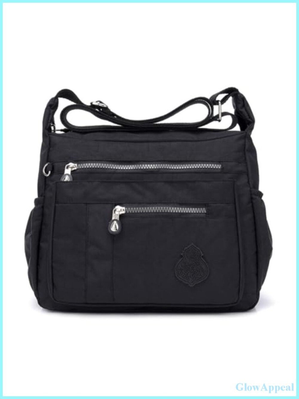 Nylon Crossbody Bag Waterproof Multi Pocket Shoulder Purse Travel Handbag